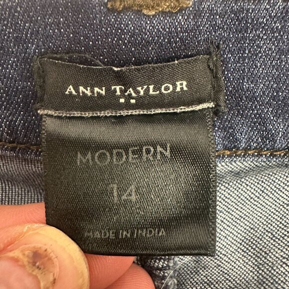 Ann Taylor Modern Fit Womens Jeans Dark Wash Size 14 Cotton Blend Denim - Picture 3 of 4